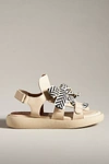 All Black Bowlace Sandals In White