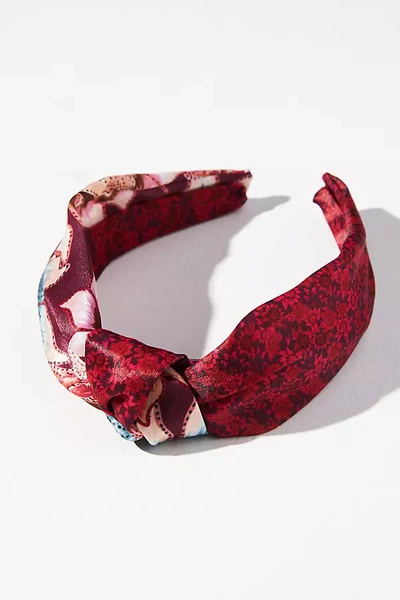By Anthropologie Everly Mixed Floral Knot Headband In Red