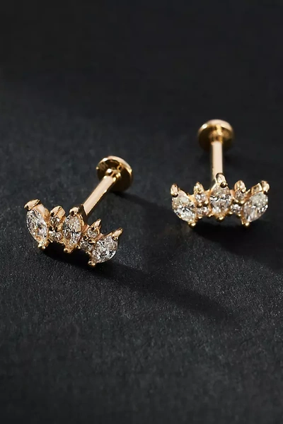 By Anthropologie Fanned Marquise Diamond Post Earrings In Gold
