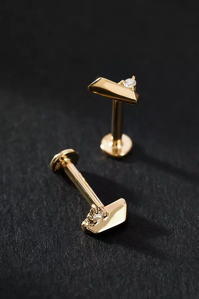 By Anthropologie Gold Diamond Post Earrings