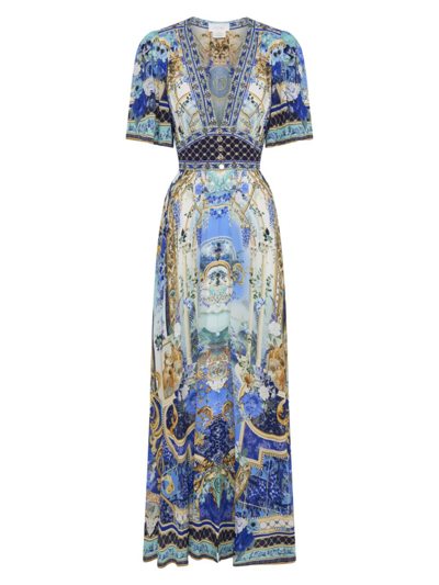Camilla Crystal-embellished Printed Silk-crepe Maxi Dress In Multi