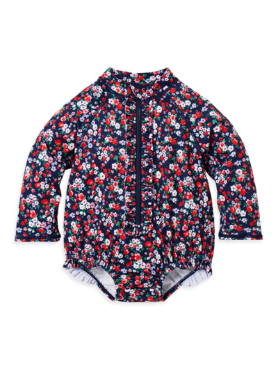 Janie And Jack Baby's Floral Rash Guard Swimsuit In Neutral
