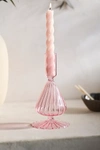 Terrain Ridged Flare Base Taper Candle Holder In Pink