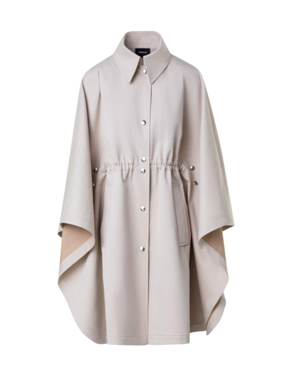 Akris Water Repellent Cape Coat In Greige