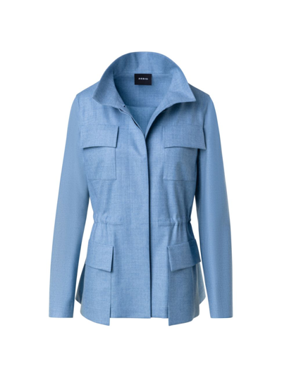 Akris Women's Virgin Wool Utility Jacket In Light Denim