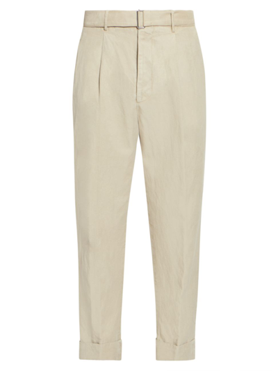 Officine Generale Beige Hugo Trousers In Almond Beige