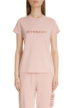 Givenchy Tufted 4g Logo Slim Fit Cotton T-shirt In Pink