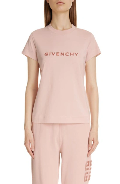 Givenchy Tufted 4g Logo Slim Fit Cotton T-shirt In Pastel