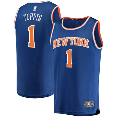Fanatics Branded Obi Toppin Blue New York Knicks Fast Break Replica Jersey