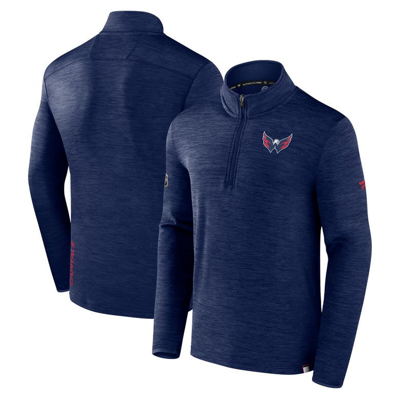 Fanatics Branded  Heather Navy Washington Capitals Authentic Pro Quarter-zip Pullover Top