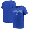 PROFILE PROFILE BLUE TAMPA BAY LIGHTNING PLUS SIZE ARCH OVER LOGO T-SHIRT