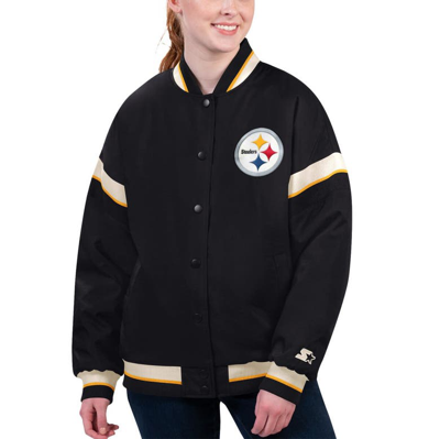 Starter Black Pittsburgh Steelers Tournament Full-snap Varsity Jacket