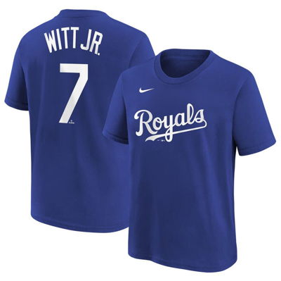 Nike Kids' Youth  Bobby Witt Jr. Royal Kansas City Royals Player Name & Number T-shirt