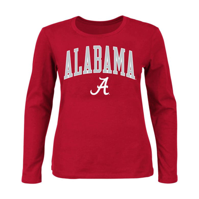 Profile Crimson Alabama Crimson Tide Plus Size Arch Over Logo Scoop Neck Long Sleeve T-shirt
