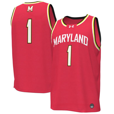 Under Armour #1 Red Maryland Terrapins Replica Basketball Jersey