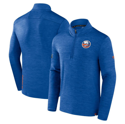 Fanatics Branded  Heather Royal New York Islanders Authentic Pro Quarter-zip Pullover Top