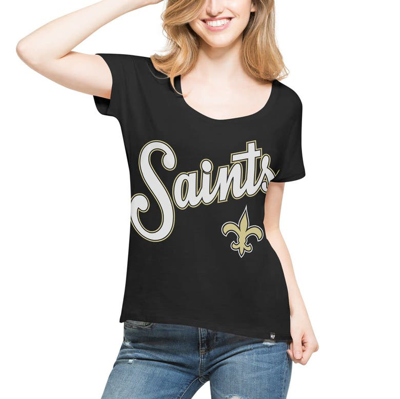 47 ' Black New Orleans Saints Flair Roundoff T-shirt