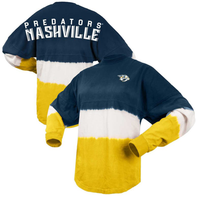 Spirit Jersey Fanatics Branded Navy/gold Nashville Predators Ombre Long Sleeve T-shirt In Navy,gold