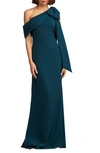 Tadashi Shoji One-shoulder Crepe Gown In Eclipse