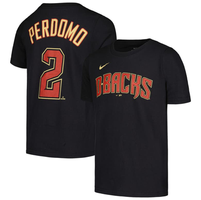 Nike Kids' Youth  Geraldo Perdomo Black Arizona Diamondbacks Name & Number T-shirt
