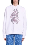 Maje Tragon Embellished Cotton Graphic Hoodie In White