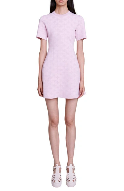 Maje Women's Jacquard Knit Short Dress In Pale Pink