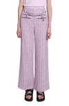 Maje Wide-leg Tweed Trousers For Spring/summer In Pink /