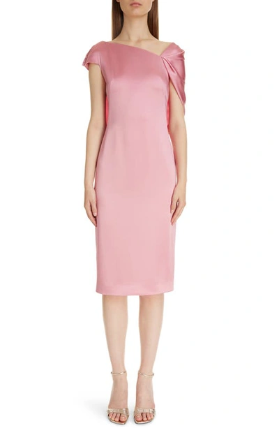 Givenchy Cape-detailed Satin Midi Dress In Pink