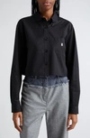 GIVENCHY GIVENCHY 4G LOGO CROP COTTON POPLIN BUTTON-DOWN SHIRT