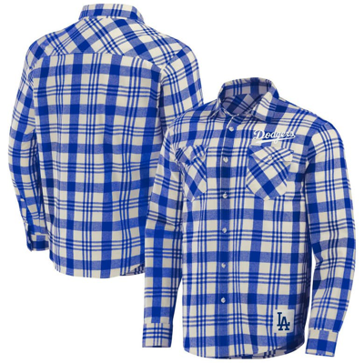 Darius Rucker Collection By Fanatics Royal Los Angeles Dodgers Plaid Flannel Button-up Shirt