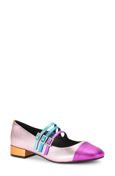 Kurt Geiger Pierra Low Rainbow Leather Mary Jane Courts In Mult/other