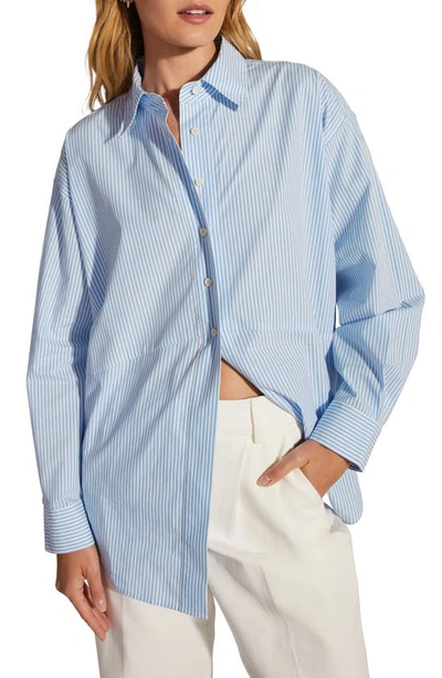 Favorite Daughter The Ex-boyfriend Stripe Cotton Shirt In Provence Stripe