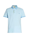 Etro Men's Contrast Placket Polo Shirt In Ice Blue