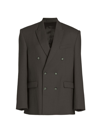 Wardrobe.nyc Women's Wool Double-breasted Blazer In Charcoal