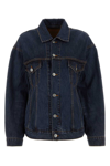 Balenciaga Denim Jacket With Adjustable Waist And Multiple Pockets In Blue