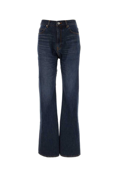 Balenciaga Pure Cotton Wide-leg Denim Trousers In Blue