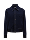 Bottega Veneta Contrast-stitching Bomber Jacket In Blue