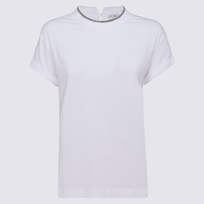 Brunello Cucinelli White Cotton Blend T-shirt