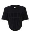 Dion Lee Black Corset T-shirt In Black