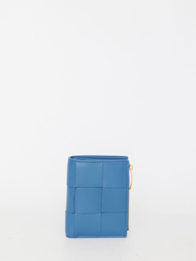 Bottega Veneta Leather Wallet In Blue