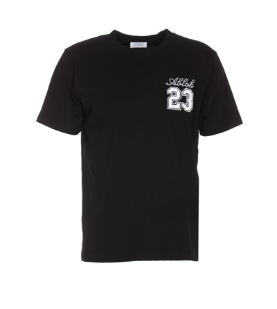 Off-white 23 Embroidered T-shirt In Negro