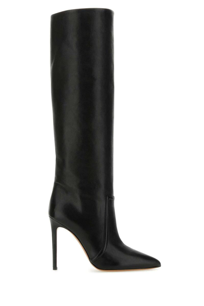 Paris Texas Stiletto Leather Boot In Black