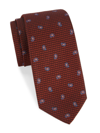Isaia Men's Textured Paisley Silk Tie In Red