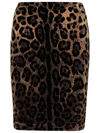 Dolce & Gabbana Leopard-print Cotton-blend Chenille Mini Skirt In Brown