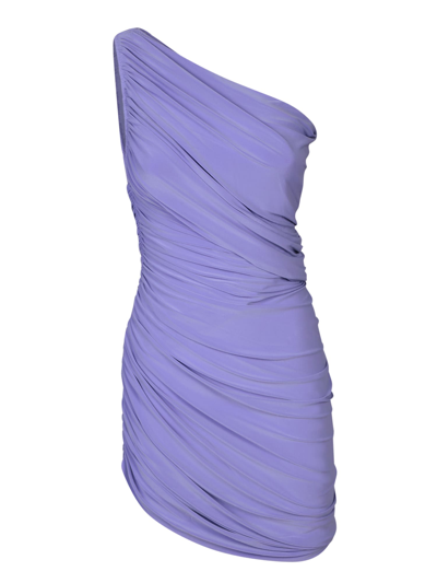 Norma Kamali Womens Lilac Diana Ruched Stretch-woven Mini Dress In Purple