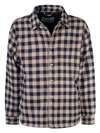 Bluemarble Checkerboard-print Logo-plaque Shirt Jacket In Navy