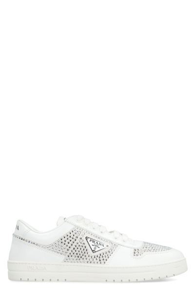 Prada Leather Sneakers With Crystals In Default Title
