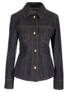 Ferragamo Dark Denim Single Breasted Jacket In Blue