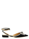 Mach &amp; Mach Black Satin Double Bow Ballerinas In Black