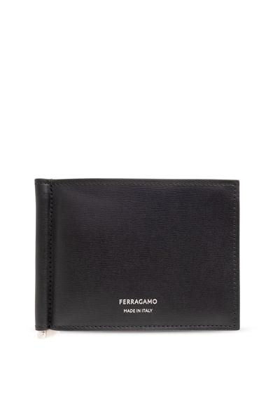 Ferragamo Salvatore  Logo Printed Wallet In Black
